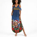 Booker T. Washington Christmas Summer Maxi Dress Ugly Christmas Pattern Starry Winter Night