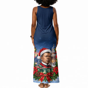 Booker T. Washington Christmas Tank Maxi Dress Ugly Christmas Pattern Starry Winter Night