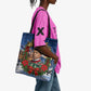 Booker T. Washington Christmas Tote Bag Ugly Christmas Pattern Starry Winter Night