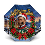 Booker T. Washington Christmas Umbrella Ugly Christmas Pattern Starry Winter Night