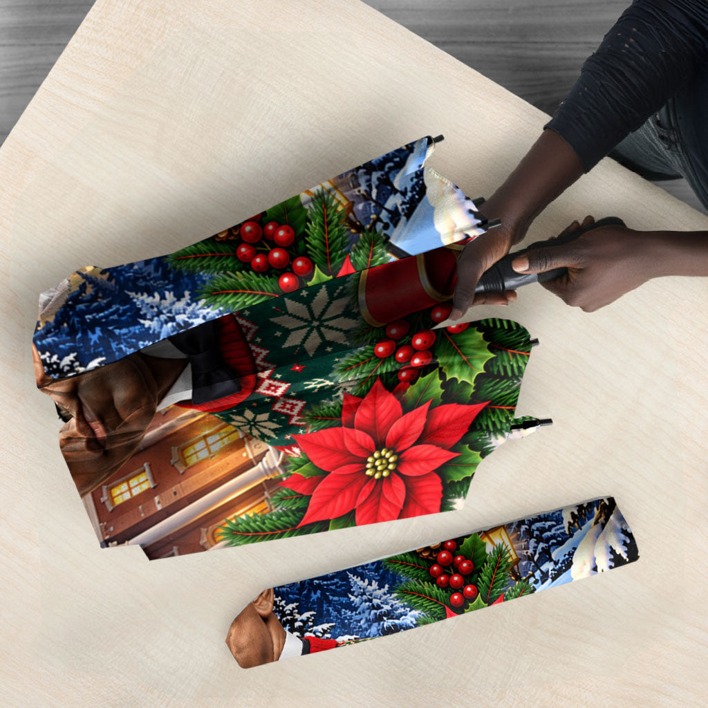 Booker T. Washington Christmas Umbrella Ugly Christmas Pattern Starry Winter Night