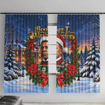 Booker T. Washington Christmas Window Curtain Ugly Christmas Pattern Starry Winter Night