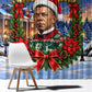 Booker T. Washington Christmas Window Curtain Ugly Christmas Pattern Starry Winter Night