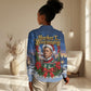 Booker T. Washington Christmas Women Casual Shirt Ugly Christmas Pattern Starry Winter Night