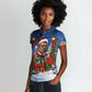 Booker T. Washington Christmas Women Polo Shirt Ugly Christmas Pattern Starry Winter Night