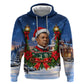 Booker T. Washington Christmas Zip Hoodie Ugly Christmas Pattern Starry Winter Night