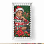 Booker T. Washington Christmas Baby Bed Cover Ugly Christmas Pattern Vintage Holiday