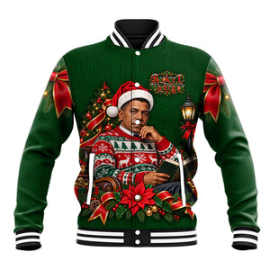 Booker T. Washington Christmas Baseball Jacket Ugly Christmas Pattern Vintage Holiday