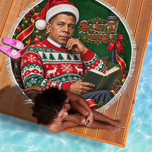 Booker T. Washington Christmas Beach Blanket Ugly Christmas Pattern Vintage Holiday