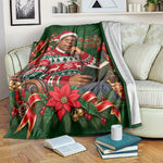 Booker T. Washington Christmas Blanket Ugly Christmas Pattern Vintage Holiday