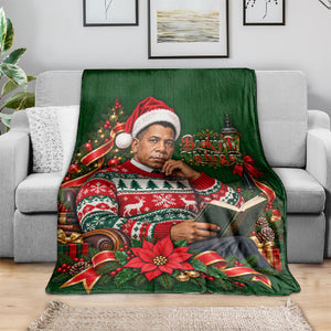 Booker T. Washington Christmas Blanket Ugly Christmas Pattern Vintage Holiday