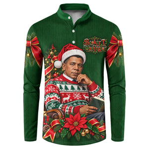 Booker T. Washington Christmas Button Sweatshirt Ugly Christmas Pattern Vintage Holiday