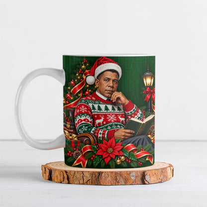 Booker T. Washington Christmas Ceramic Mug Ugly Christmas Pattern Vintage Holiday