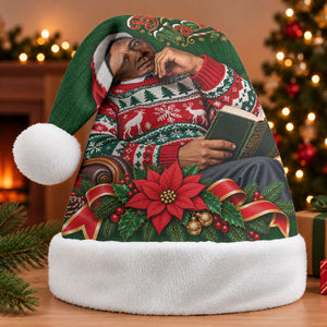 Booker T. Washington Christmas Santa Hat Ugly Christmas Pattern Vintage Holiday