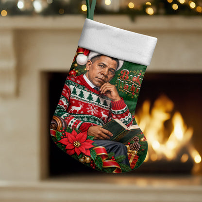 Booker T. Washington Christmas Stocking Ugly Christmas Pattern Vintage Holiday
