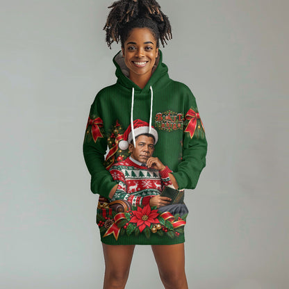Booker T. Washington Christmas Hoodie Dress Ugly Christmas Pattern Vintage Holiday
