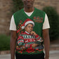 Booker T. Washington Christmas Knitted V-Neck Vest Ugly Christmas Pattern Vintage Holiday
