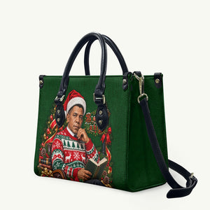 Booker T. Washington Christmas Leather Bag Ugly Christmas Pattern Vintage Holiday