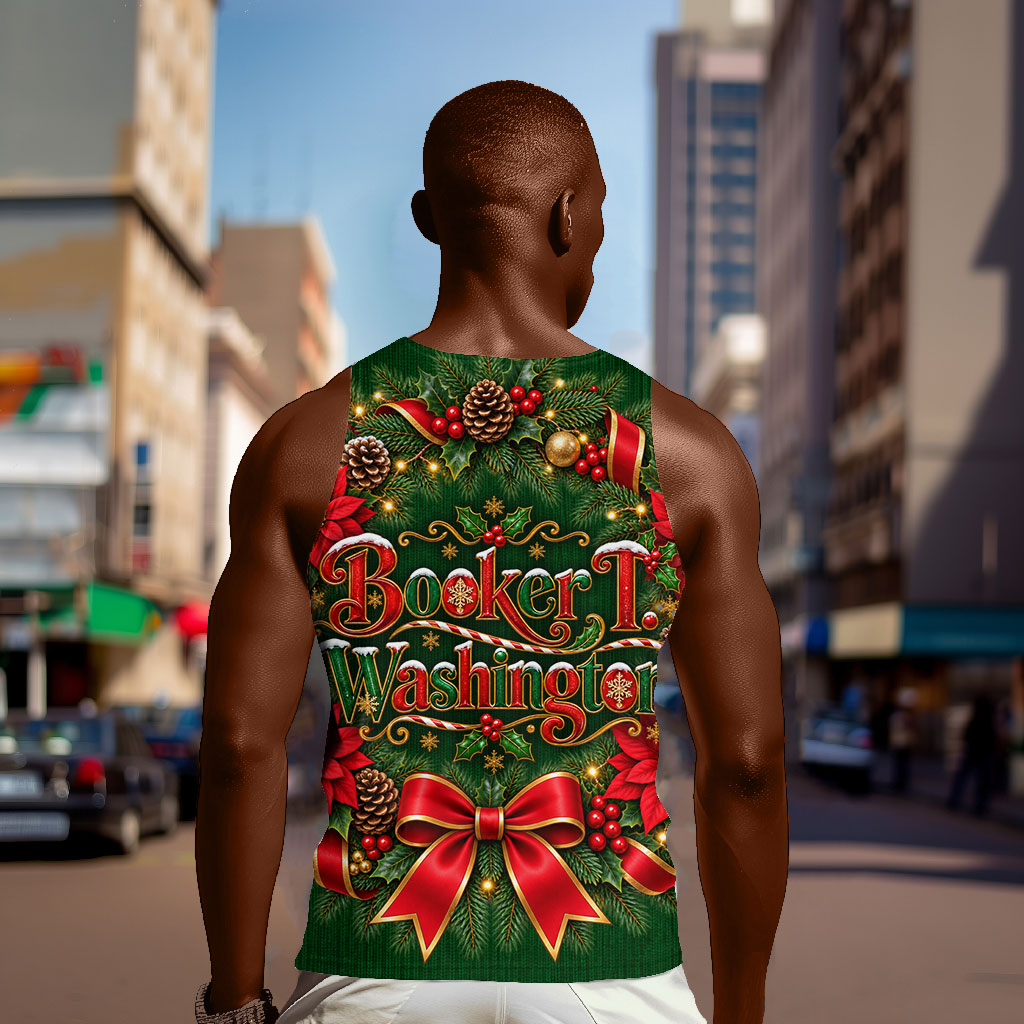Booker T. Washington Christmas Men Tank Top Ugly Christmas Pattern Vintage Holiday
