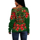 Booker T. Washington Christmas Off Shoulder Sweater Ugly Christmas Pattern Vintage Holiday
