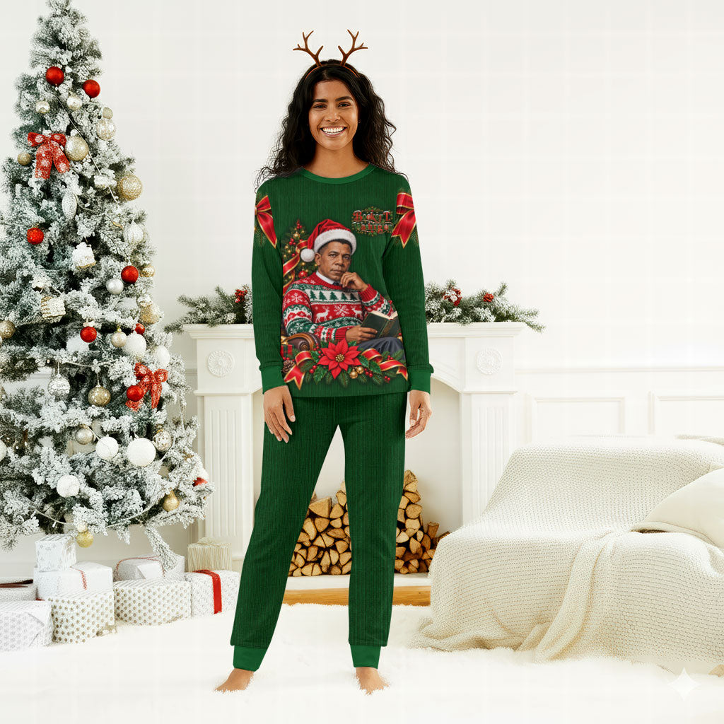 Booker T. Washington Christmas Pajama Set Ugly Christmas Pattern Vintage Holiday