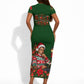Booker T. Washington Christmas Short Sleeve Bodycon Dress Ugly Christmas Pattern Vintage Holiday