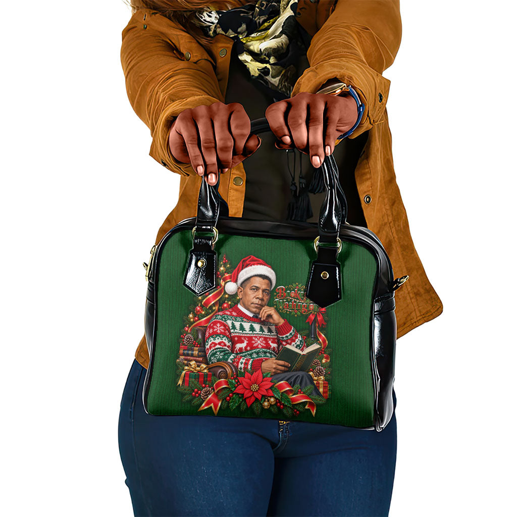 Booker T. Washington Christmas Shoulder Handbag Ugly Christmas Pattern Vintage Holiday