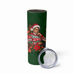 Booker T. Washington Christmas Skinny Tumbler Ugly Christmas Pattern Vintage Holiday