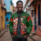 Booker T. Washington Christmas Sleeve Zip Bomber Jacket Ugly Christmas Pattern Vintage Holiday