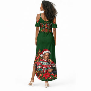 Booker T. Washington Christmas Summer Maxi Dress Ugly Christmas Pattern Vintage Holiday