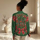 Booker T. Washington Christmas Women Casual Shirt Ugly Christmas Pattern Vintage Holiday