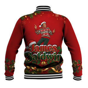 James Baldwin Christmas Baseball Jacket Ugly Christmas Pattern Vintage Holiday