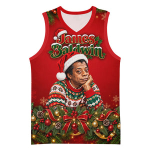 James Baldwin Christmas Basketball Jersey Ugly Christmas Pattern Vintage Holiday