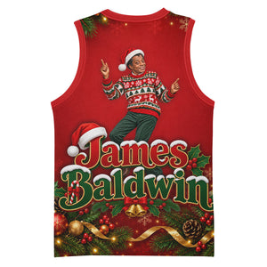 James Baldwin Christmas Basketball Jersey Ugly Christmas Pattern Vintage Holiday