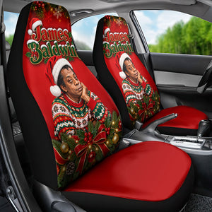 James Baldwin Christmas Car Seat Cover Ugly Christmas Pattern Vintage Holiday
