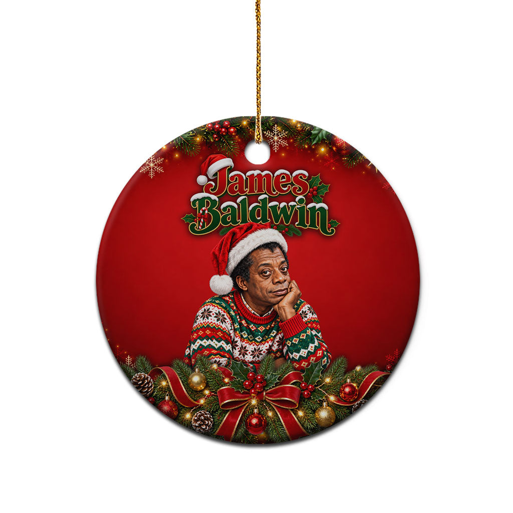James Baldwin Christmas Ceramic Ornament Ugly Christmas Pattern Vintage Holiday