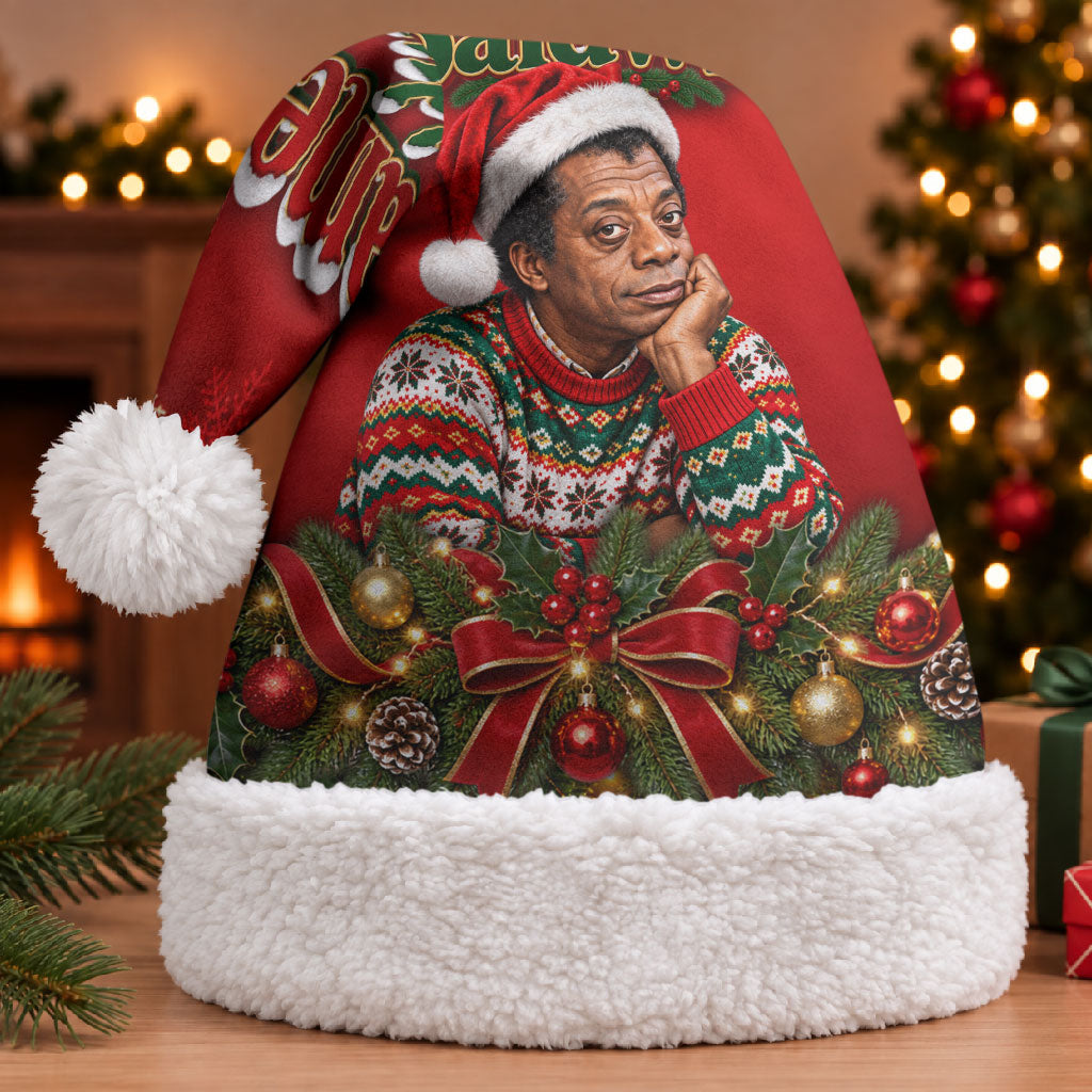 James Baldwin Christmas Santa Hat Ugly Christmas Pattern Vintage Holiday