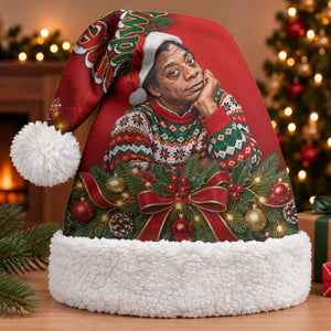 James Baldwin Christmas Santa Hat Ugly Christmas Pattern Vintage Holiday