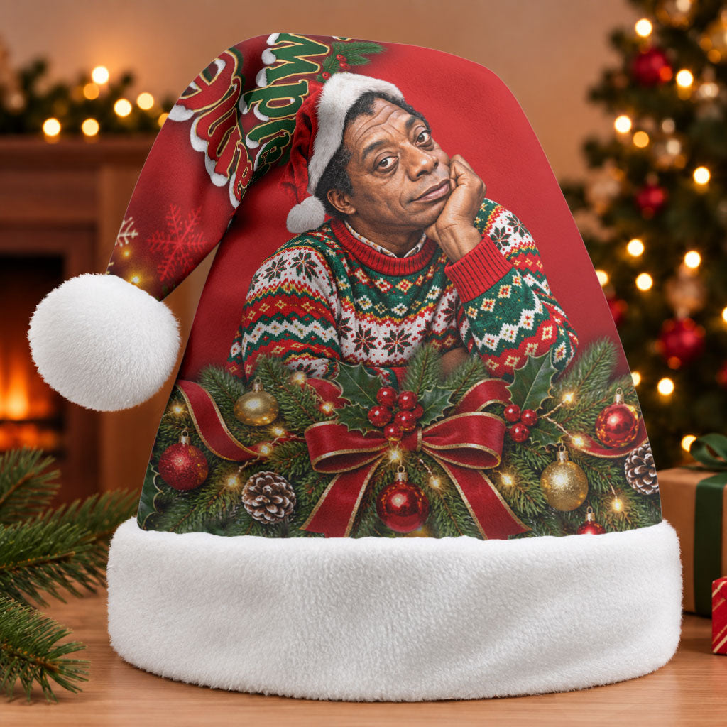 James Baldwin Christmas Santa Hat Ugly Christmas Pattern Vintage Holiday