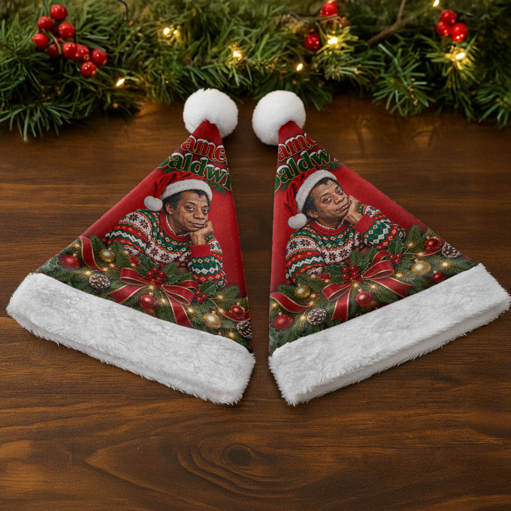 James Baldwin Christmas Santa Hat Ugly Christmas Pattern Vintage Holiday
