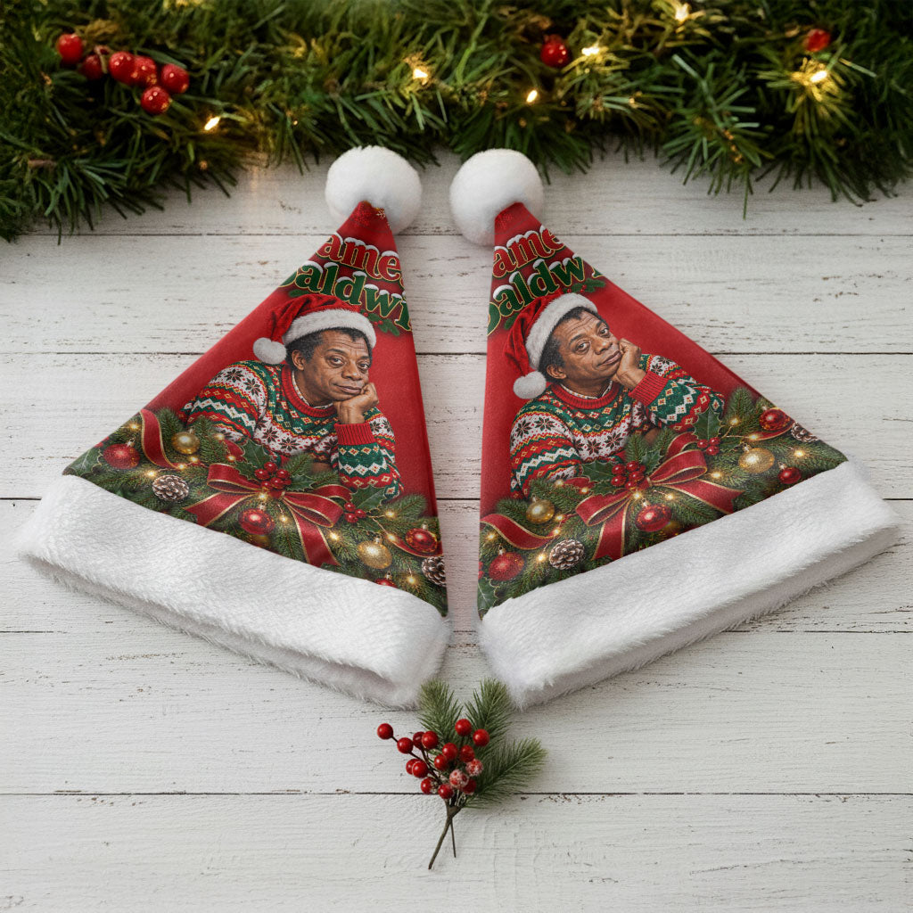 James Baldwin Christmas Santa Hat Ugly Christmas Pattern Vintage Holiday