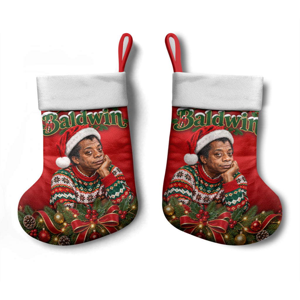 James Baldwin Christmas Stocking Ugly Christmas Pattern Vintage Holiday