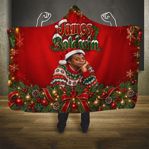James Baldwin Christmas Hooded Blanket Ugly Christmas Pattern Vintage Holiday