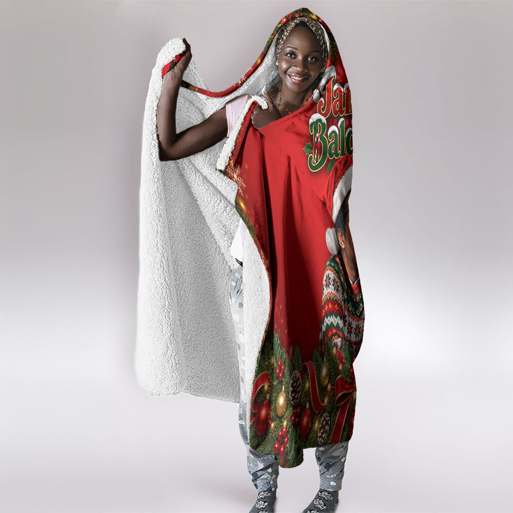 James Baldwin Christmas Hooded Blanket Ugly Christmas Pattern Vintage Holiday