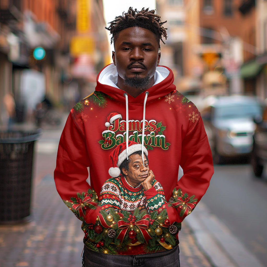 James Baldwin Christmas Hoodie Ugly Christmas Pattern Vintage Holiday