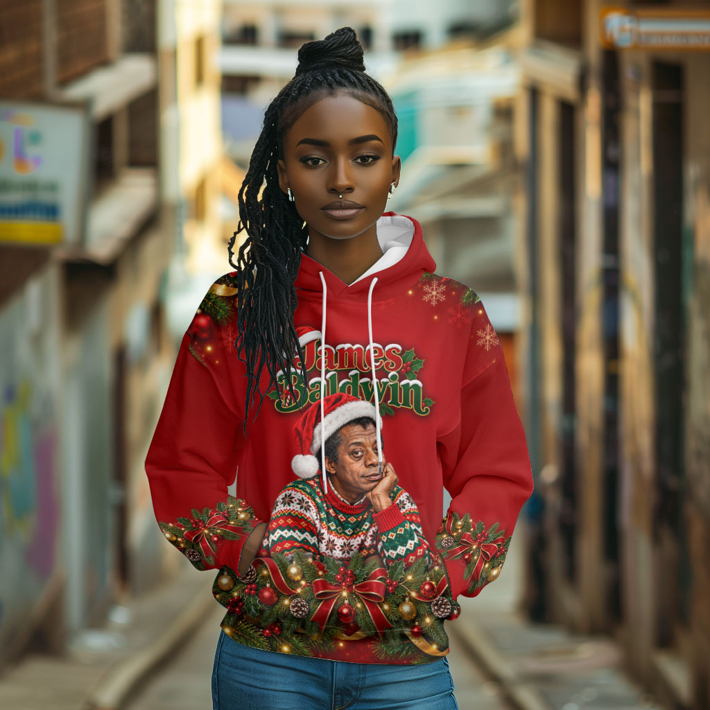 James Baldwin Christmas Hoodie Ugly Christmas Pattern Vintage Holiday