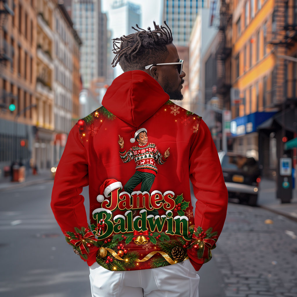 James Baldwin Christmas Hoodie Ugly Christmas Pattern Vintage Holiday