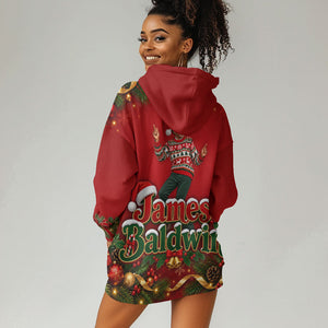 James Baldwin Christmas Hoodie Dress Ugly Christmas Pattern Vintage Holiday