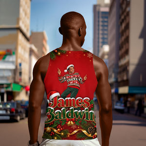 James Baldwin Christmas Men Tank Top Ugly Christmas Pattern Vintage Holiday