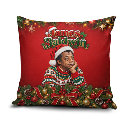 James Baldwin Christmas Pillow Cover Ugly Christmas Pattern Vintage Holiday